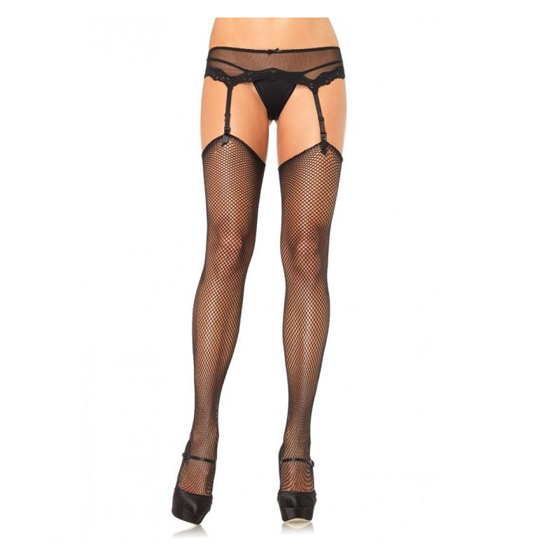 Leg Avenue - Bas Net Sans Silicone Auto-Adhésif Supérieur